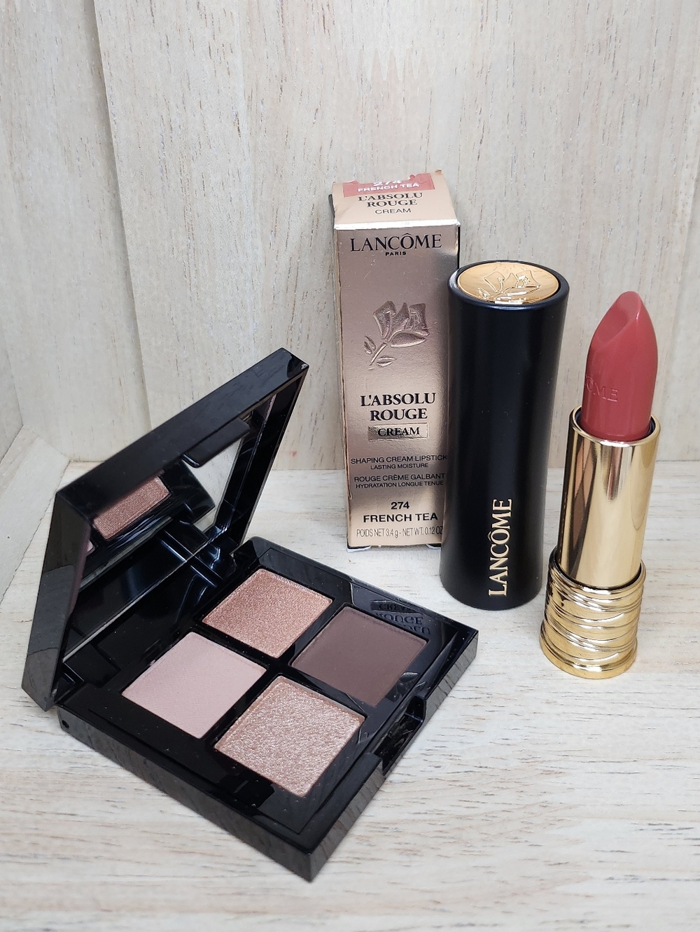 Lancôme L'Absolu Rouge Cream Lipstick & Neutral Eyeshadow Quad — Rose Nude